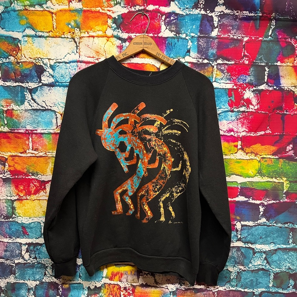 90s Vintage Sweatshirt Aztec L